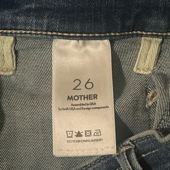 MOTHER Hustler Patch Pocket Ankle Fray Out For The Evening Medium Blue Jean 26 - Picture 11 of 12